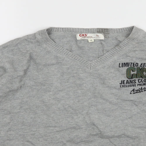 CKS Boys Grey  Knit Pullover Jumper Size 12 Years