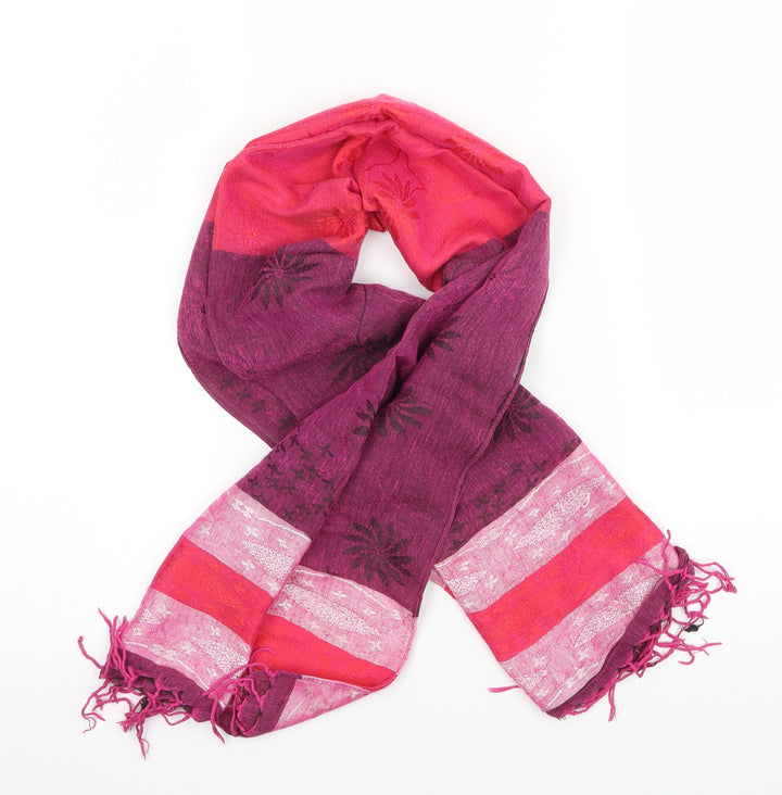 Preworn Womens Pink Striped Scarf