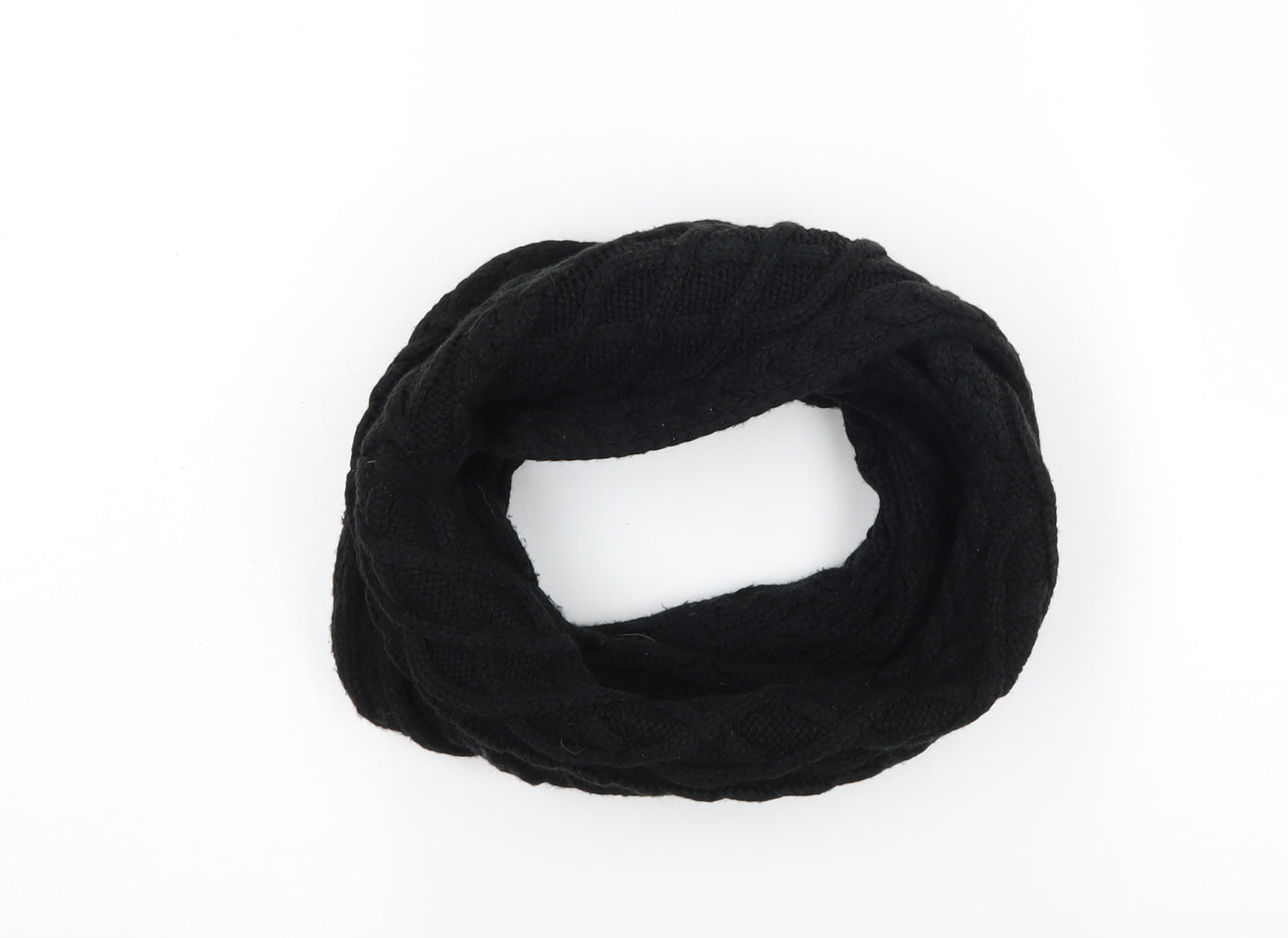 Symfoni Womens Black  Knit  Scarf   - Cable knit