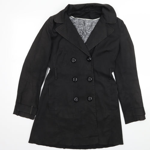 F& Womens Black   Overcoat Coat Size 10