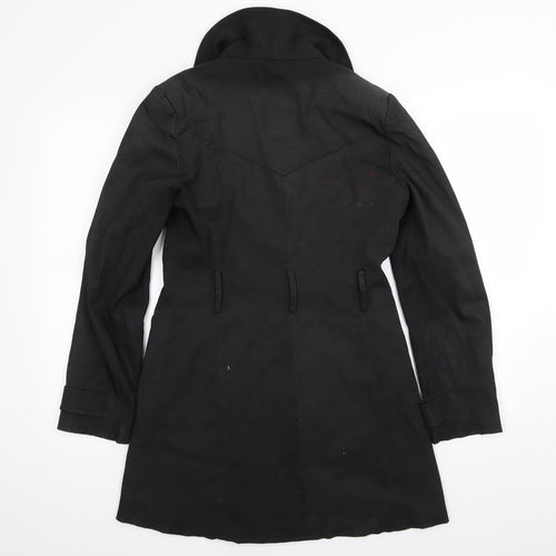 F& Womens Black   Overcoat Coat Size 10