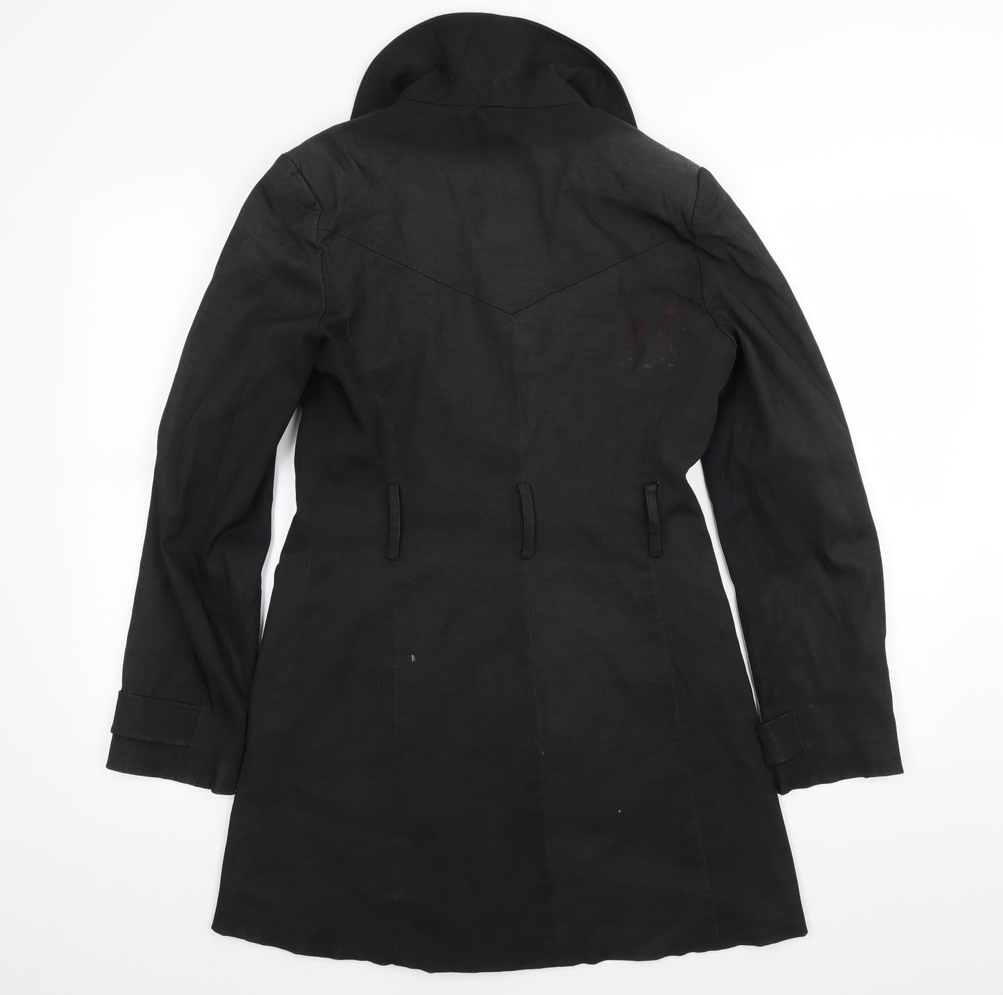F& Womens Black   Overcoat Coat Size 10