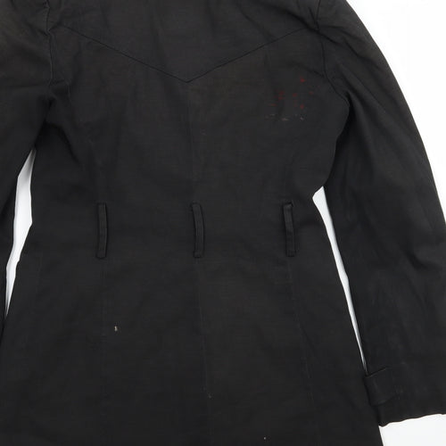 F& Womens Black   Overcoat Coat Size 10