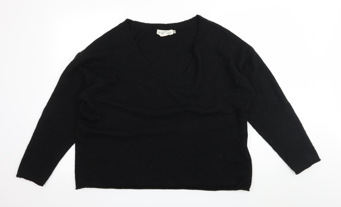 H&M Womens Black  Knit Pullover Jumper Size M