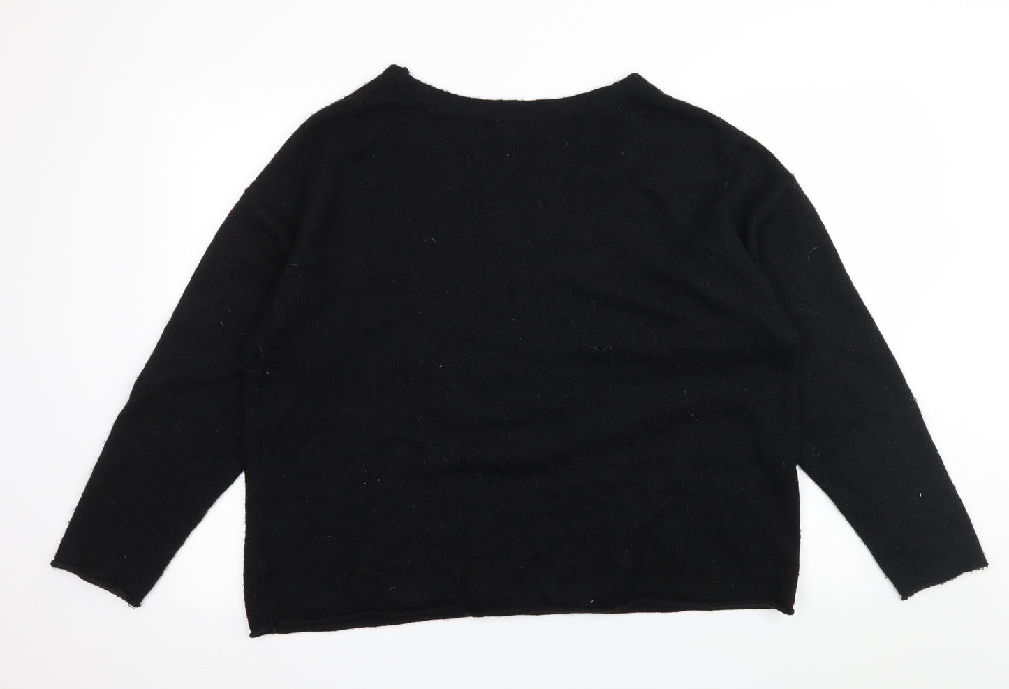 H&M Womens Black  Knit Pullover Jumper Size M