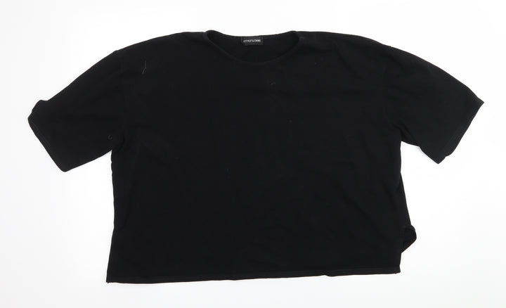 PRETTYLITTLETHING Womens Black Jersey Basic T-Shirt Size 14