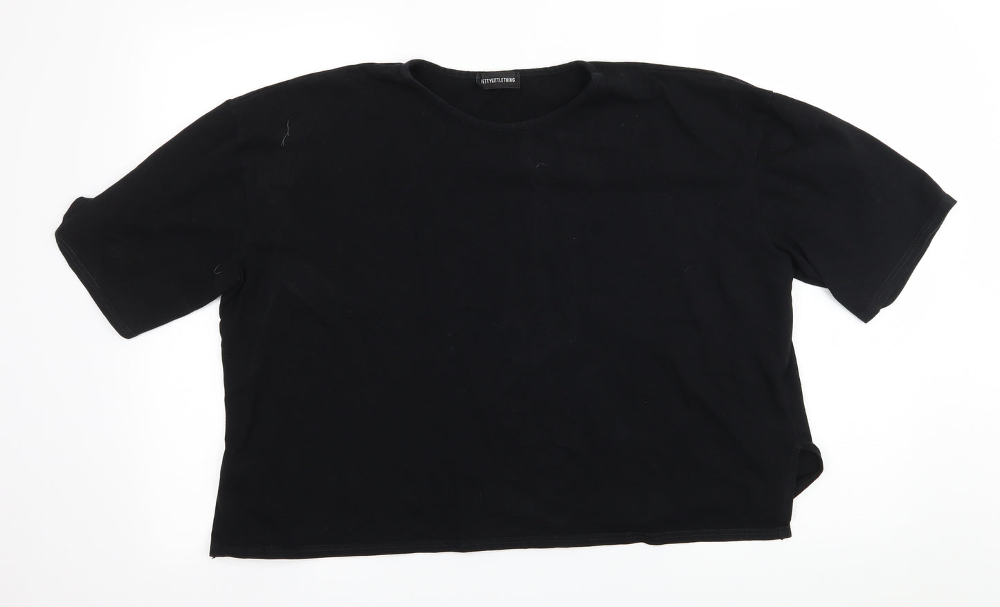 PRETTYLITTLETHING Womens Black  Jersey Basic T-Shirt Size 14
