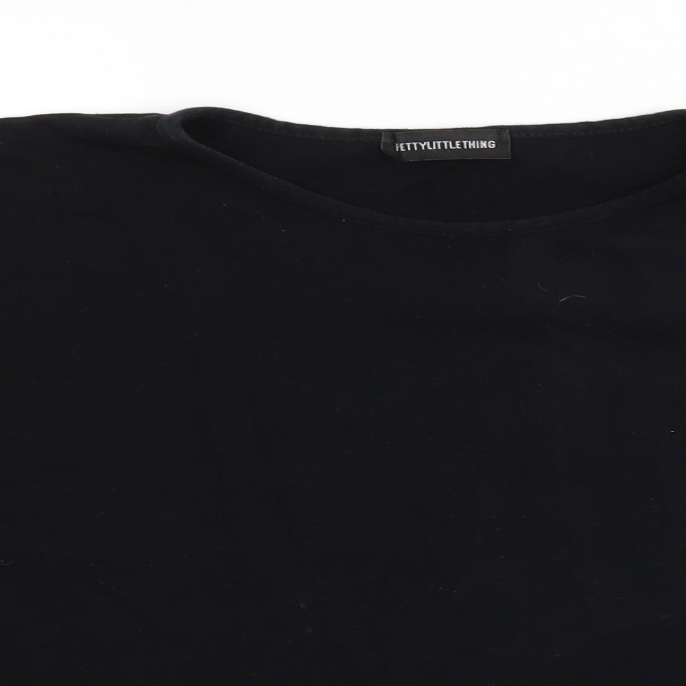 PRETTYLITTLETHING Womens Black  Jersey Basic T-Shirt Size 14