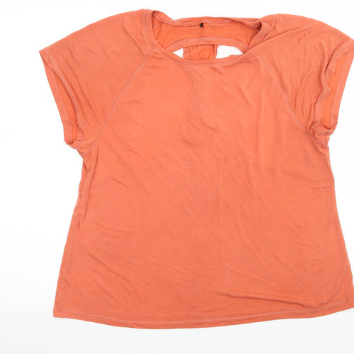 Workour Womens Orange  Jersey Basic T-Shirt Size 12  - Cut out back