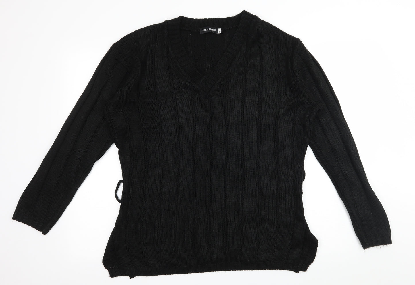 PRETTYLITTLETHING Womens Black  Knit Pullover Jumper Size M