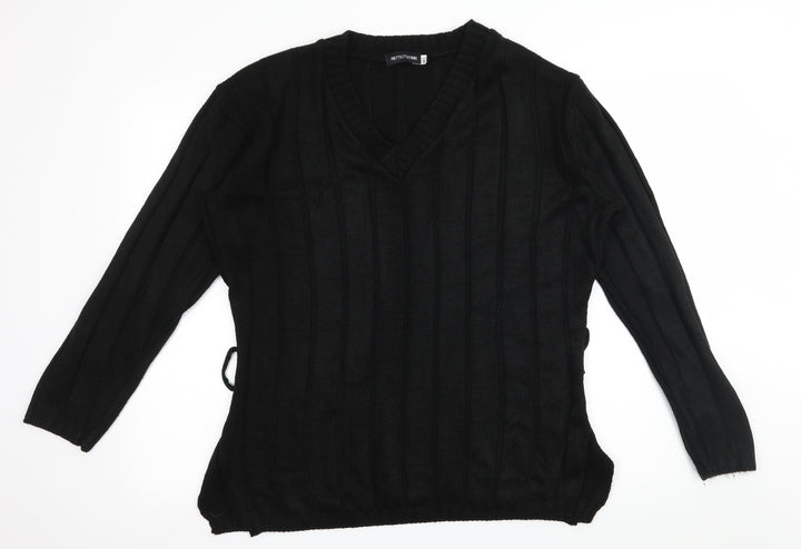 PRETTYLITTLETHING Womens Black  Knit Pullover Jumper Size M