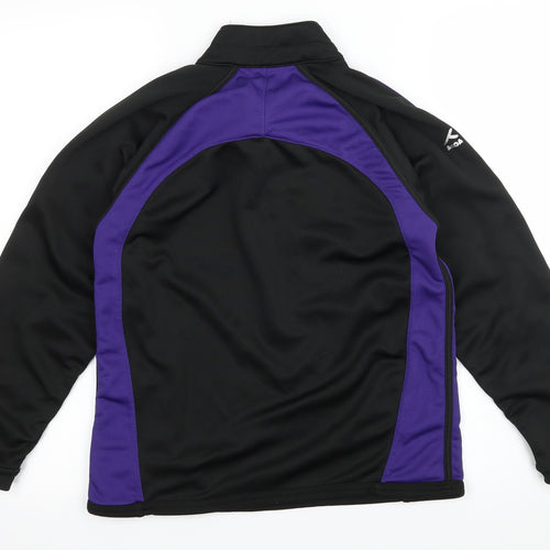 AKOA Womens Black Striped Jersey Pullover Sweatshirt Size XS