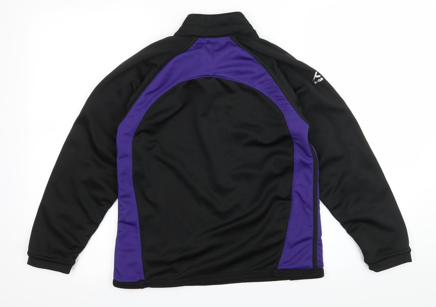 AKOA Womens Black Striped Jersey Pullover Sweatshirt Size XS
