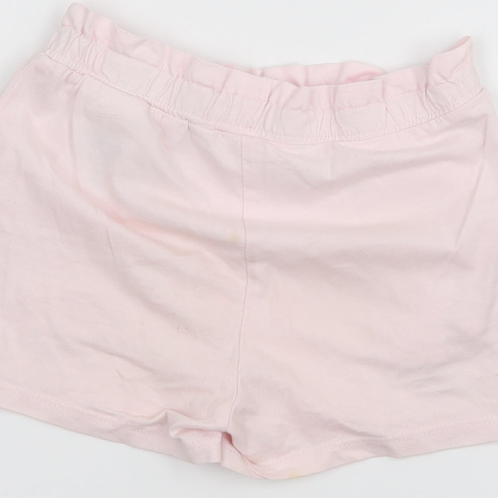 H&M Girls Pink  Jersey Paperbag Shorts Size 5-6 Years - Butterfly
