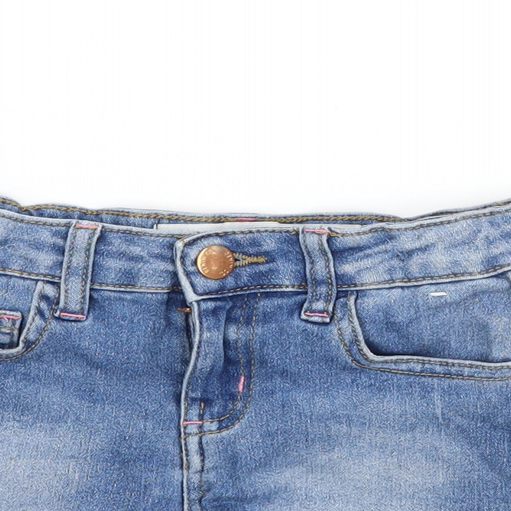 Denim & Co. Girls Blue  Denim Biker Shorts Size 6-7 Years