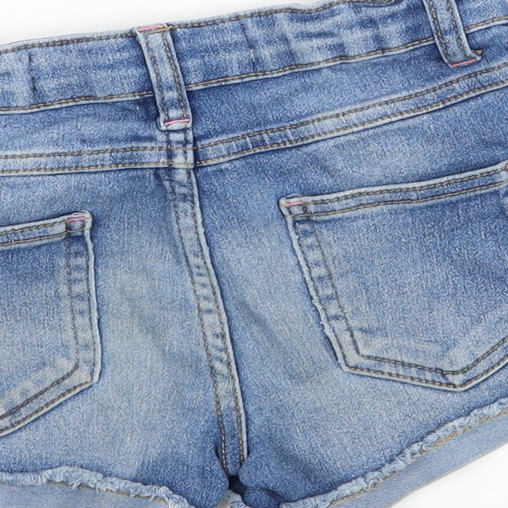 Denim & Co. Girls Blue  Denim Biker Shorts Size 6-7 Years