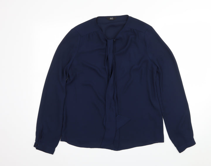 F&F Womens Blue Chiffon Basic Blouse Size 8