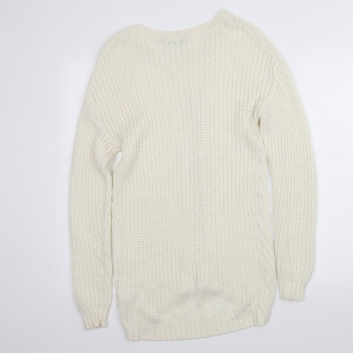 Peacocks Womens Ivory  Knit Pullover Jumper Size S