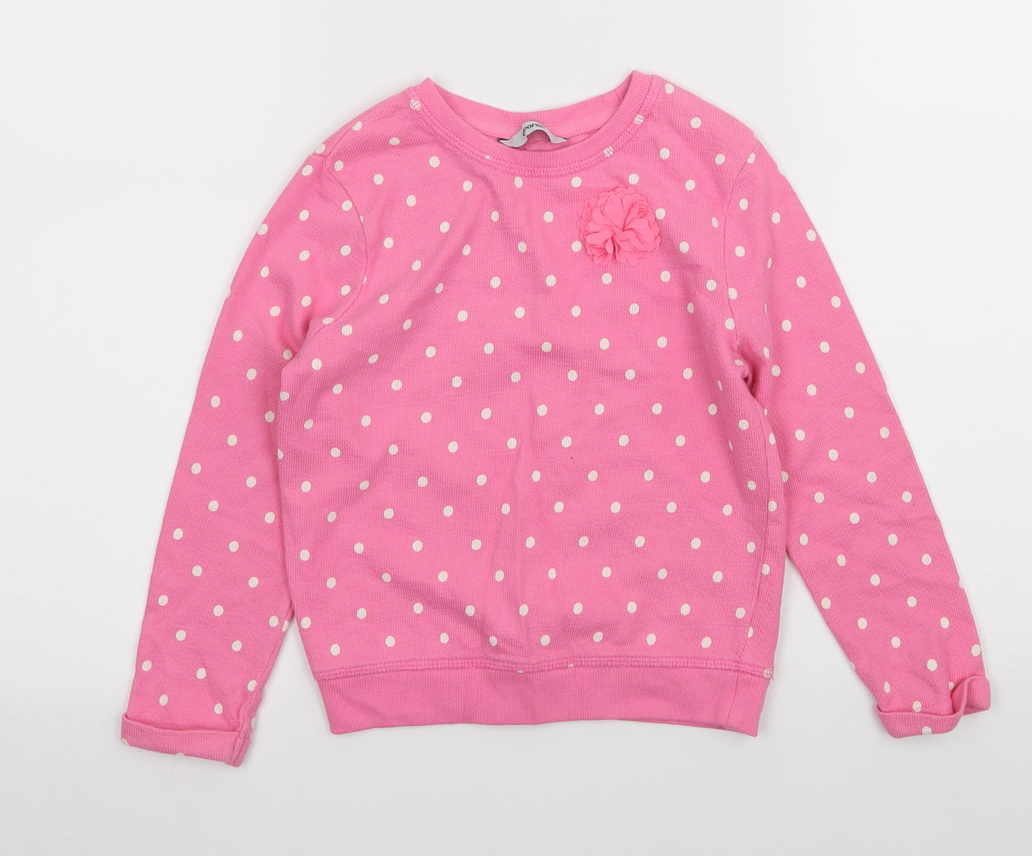 George Girls Pink Polka Dot Jersey Pullover Sweatshirt Size 4-5 Years