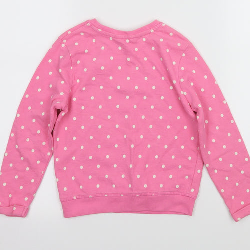 George Girls Pink Polka Dot Jersey Pullover Sweatshirt Size 4-5 Years