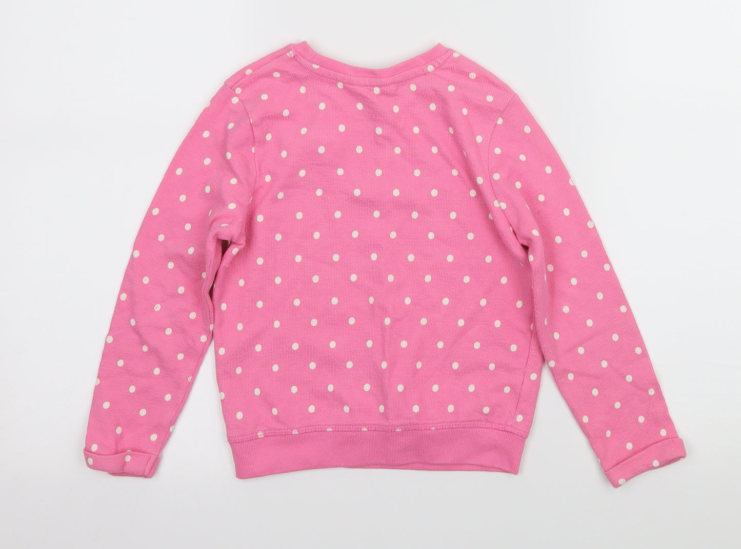George Girls Pink Polka Dot Jersey Pullover Sweatshirt Size 4-5 Years