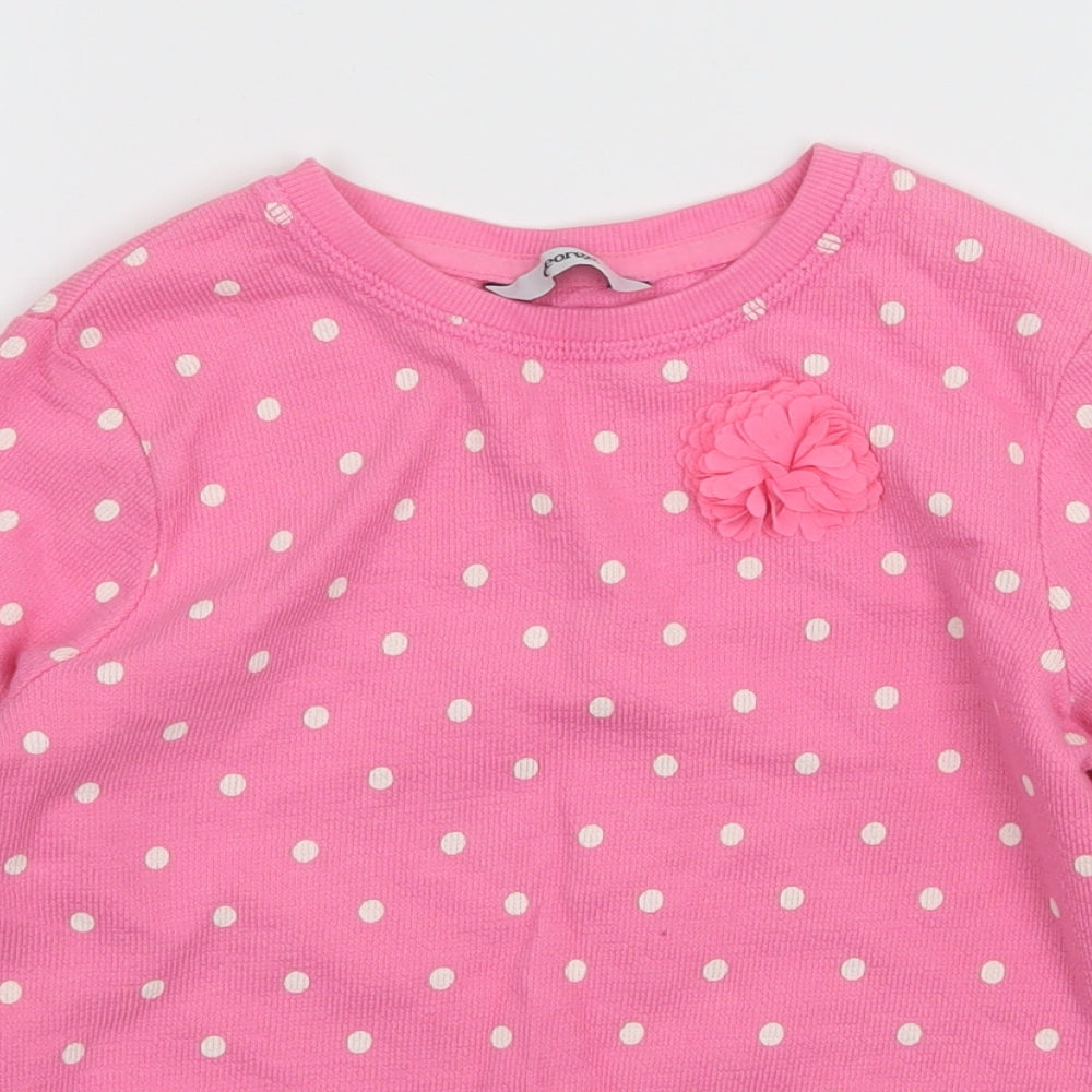 George Girls Pink Polka Dot Jersey Pullover Sweatshirt Size 4-5 Years
