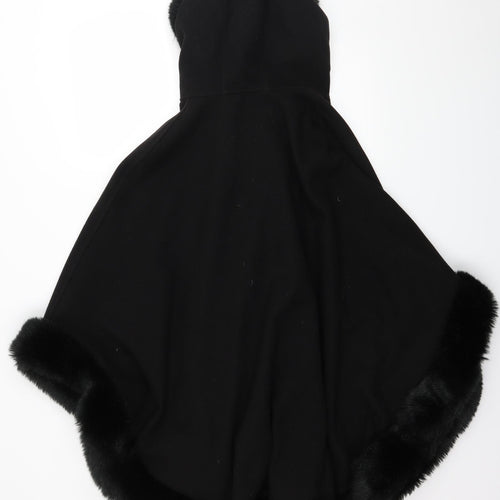 R&J Womens Black  Fleece Jacket  One Size  - cape