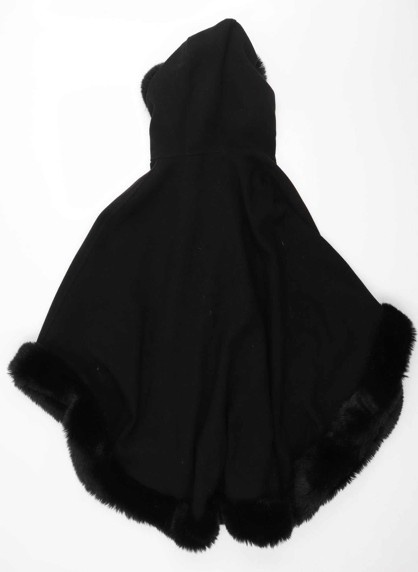 R&J Womens Black  Fleece Jacket  One Size  - cape