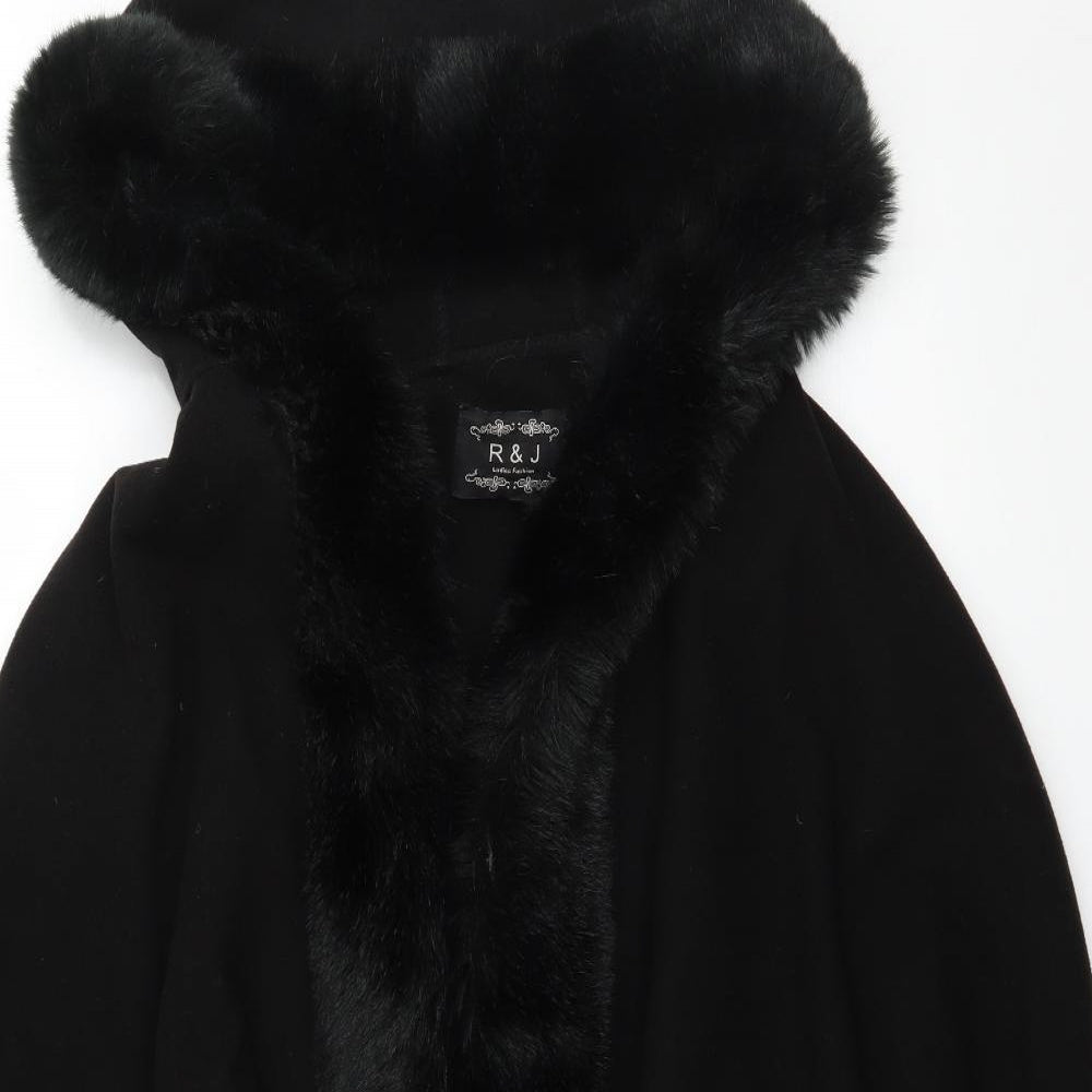 R&J Womens Black  Fleece Jacket  One Size  - cape