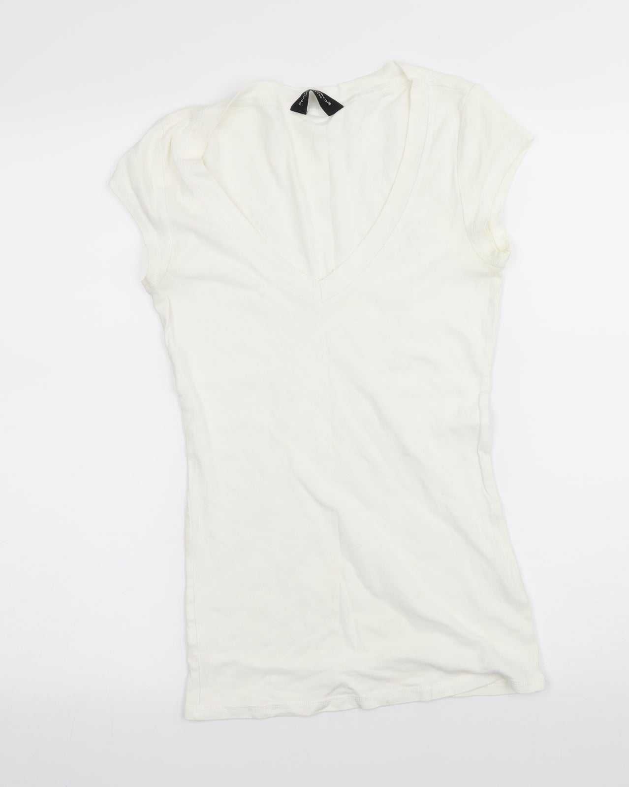 Dorothy Perkins Womens Ivory  Jersey Basic T-Shirt Size 10
