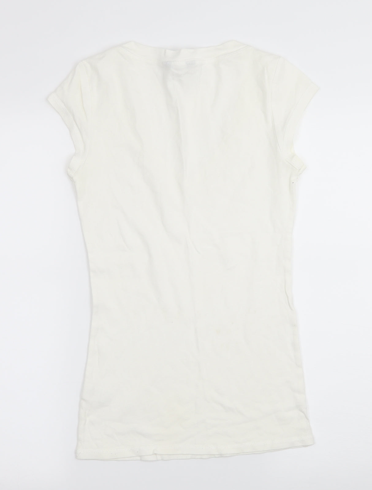 Dorothy Perkins Womens Ivory  Jersey Basic T-Shirt Size 10