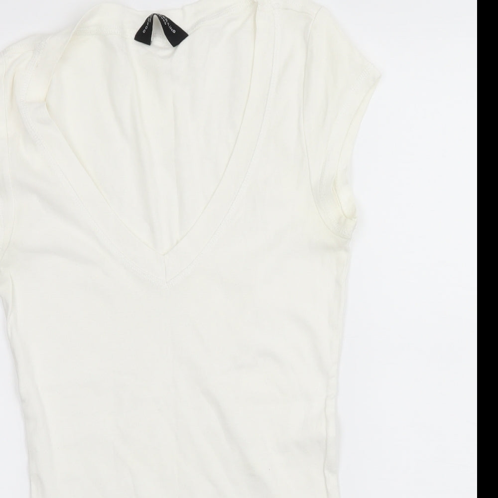 Dorothy Perkins Womens Ivory  Jersey Basic T-Shirt Size 10