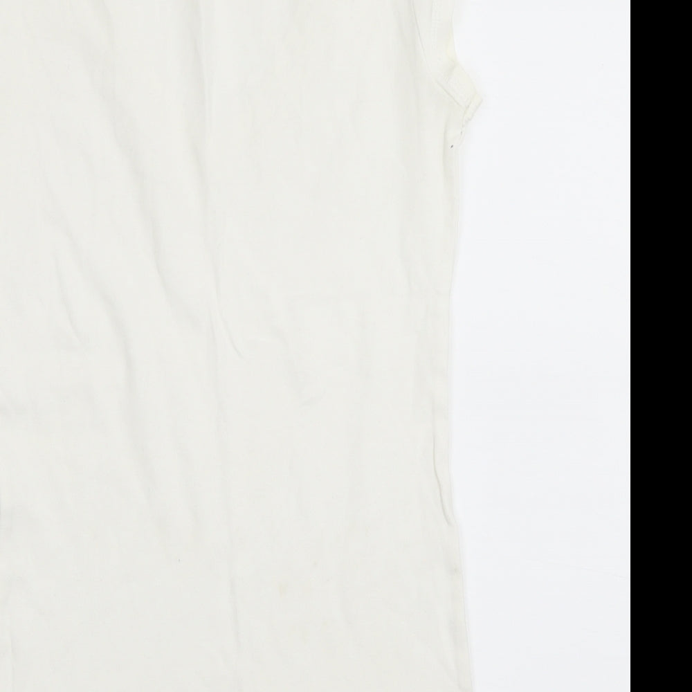 Dorothy Perkins Womens Ivory  Jersey Basic T-Shirt Size 10