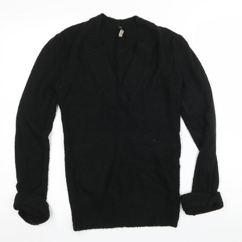 Topshop Womens Black  Knit Pullover Jumper Size 8