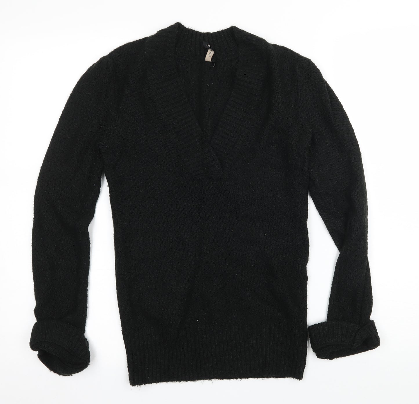 Topshop Womens Black  Knit Pullover Jumper Size 8