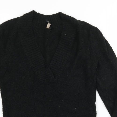 Topshop Womens Black  Knit Pullover Jumper Size 8