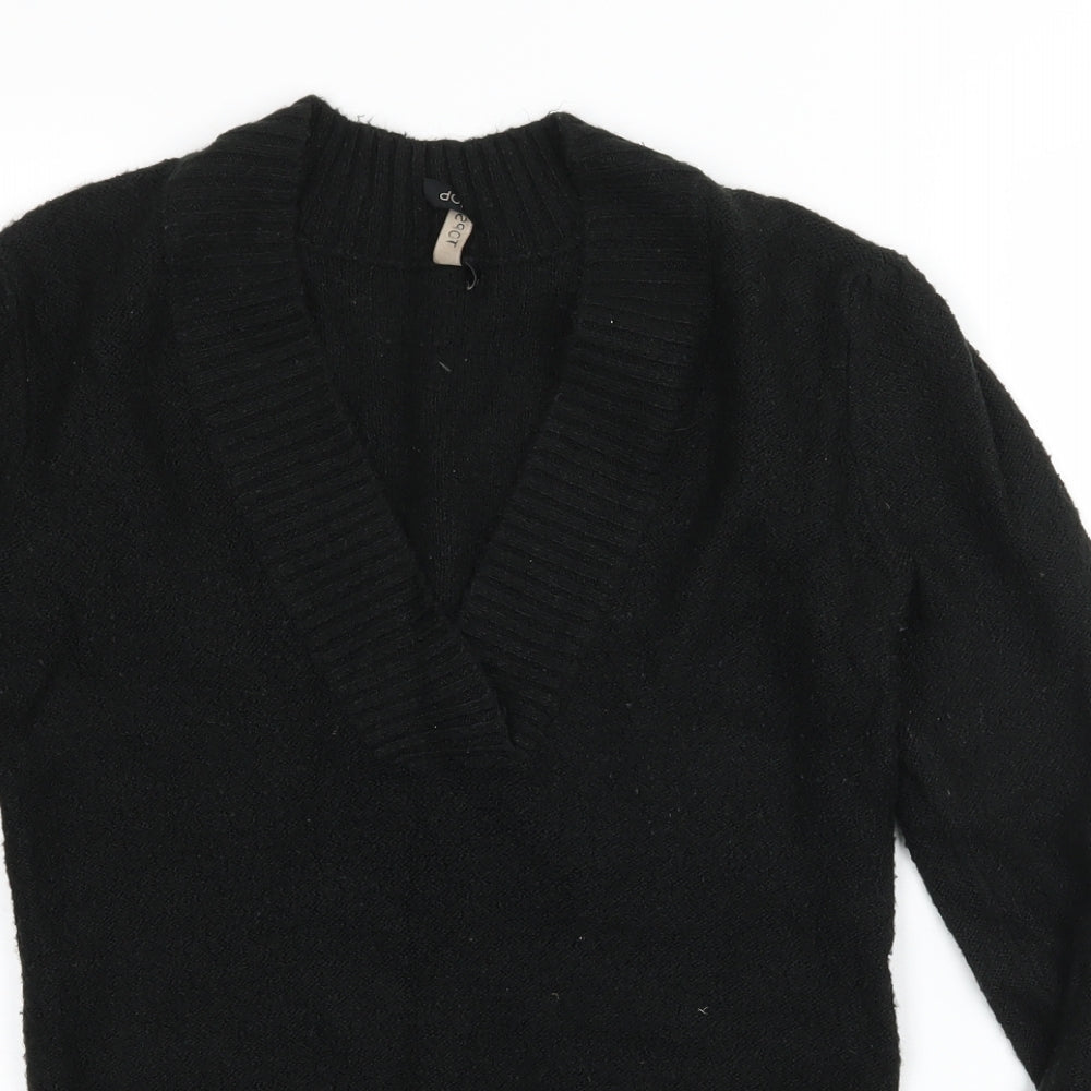 Topshop Womens Black  Knit Pullover Jumper Size 8