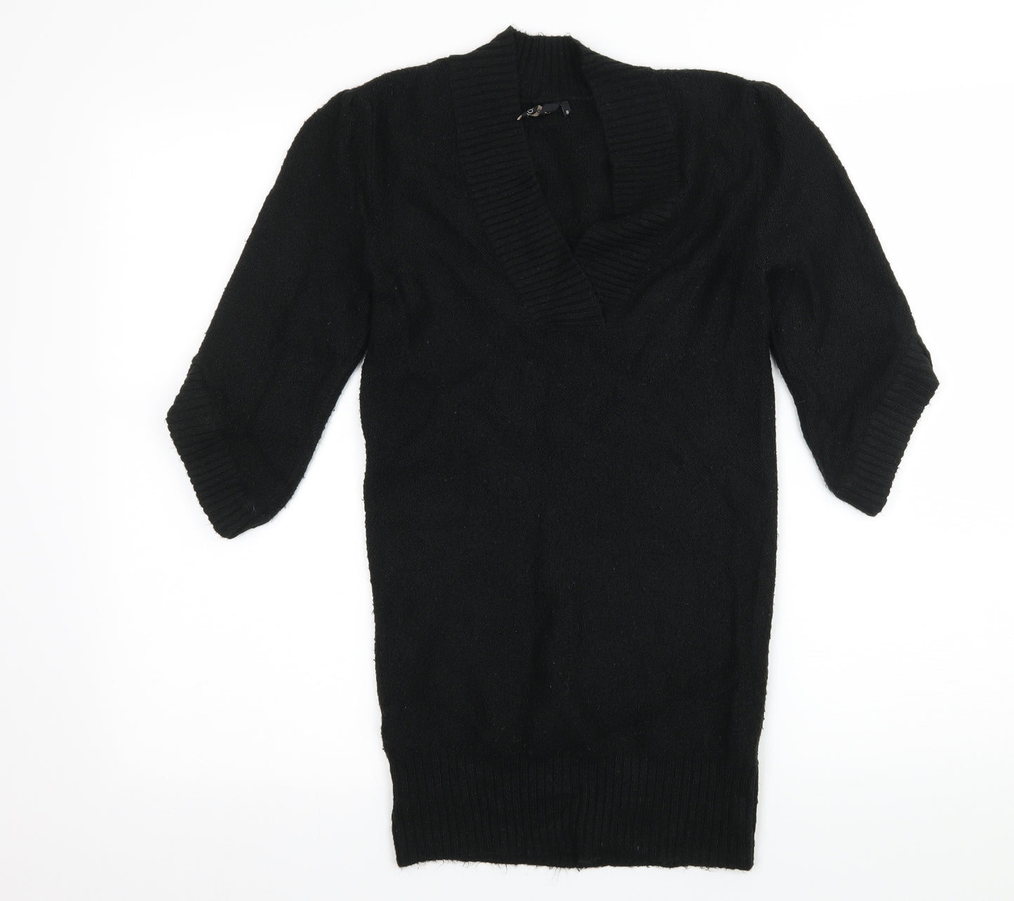 Topshop Womens Black  Knit Pullover Jumper Size 8