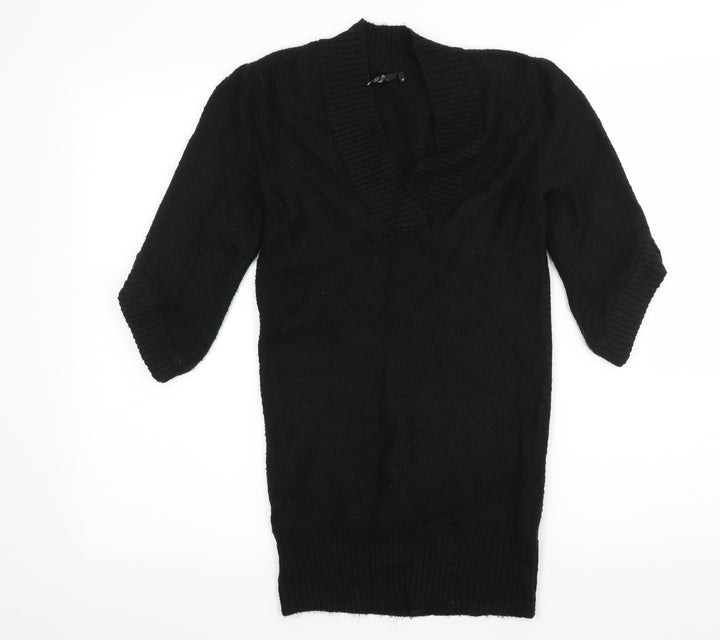 Topshop Womens Black  Knit Pullover Jumper Size 8