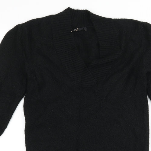 Topshop Womens Black  Knit Pullover Jumper Size 8