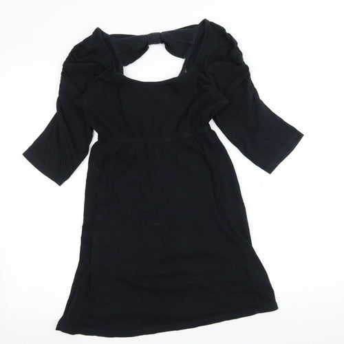 Dorothy Perkins Womens Black  Jersey Basic T-Shirt Size 6  - Cut out back