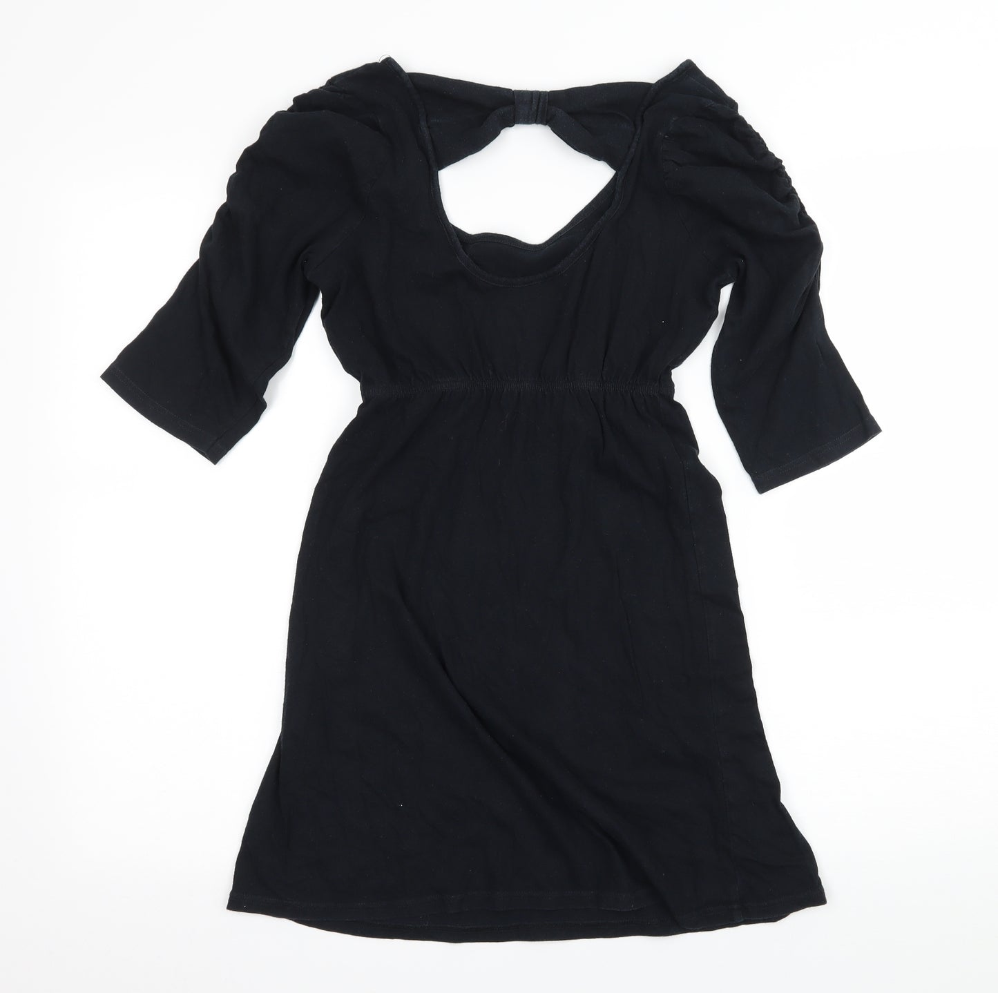 Dorothy Perkins Womens Black  Jersey Basic T-Shirt Size 6  - Cut out back