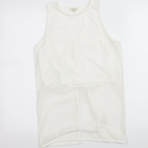 River Island Womens White   Basic Tank Size 10  - Open back