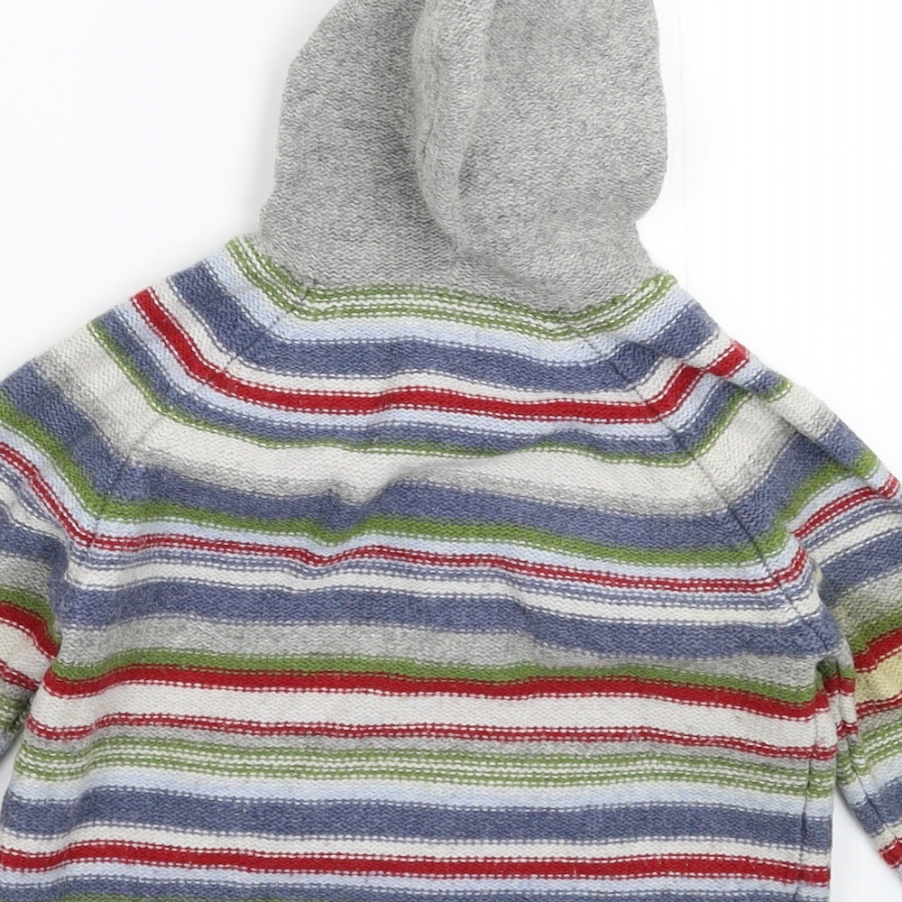 NEXT Boys Multicoloured Striped Knit Cardigan Jumper Size 3-4 Years