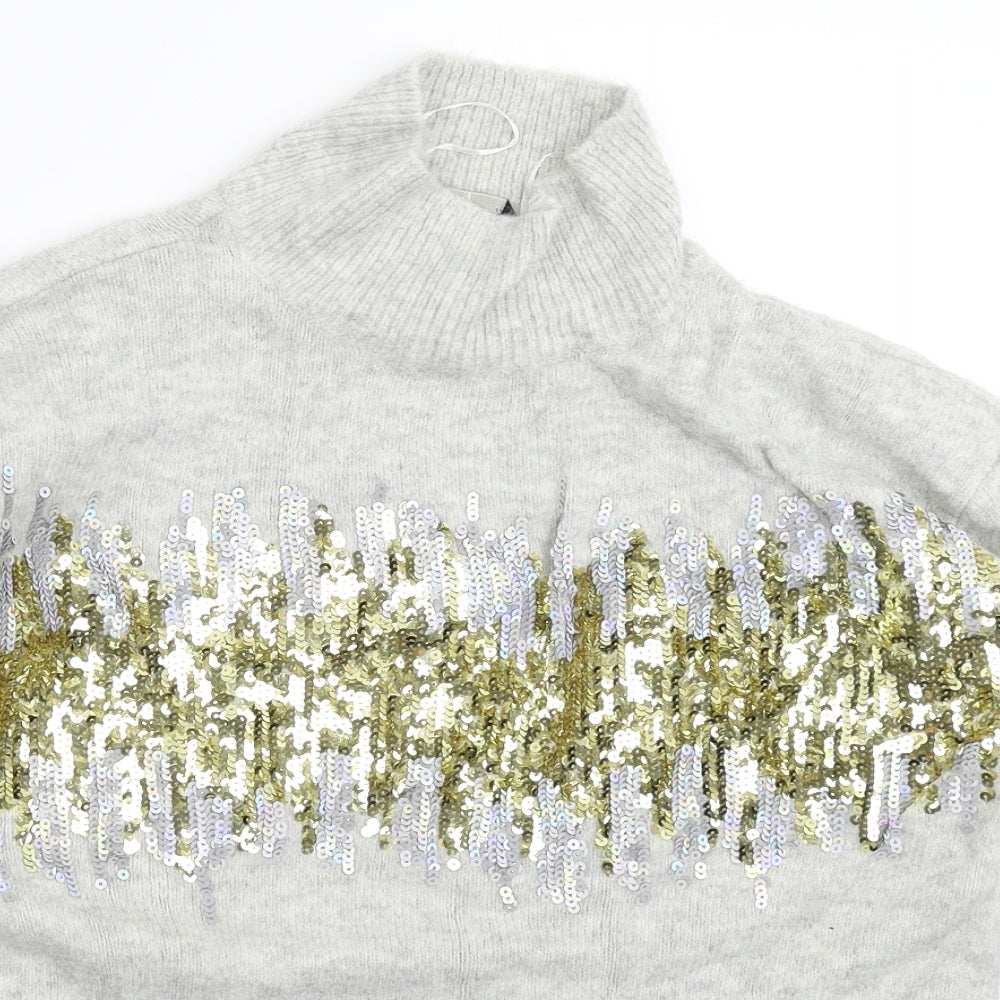 F&F Womens Grey  Knit Pullover Jumper Size 10