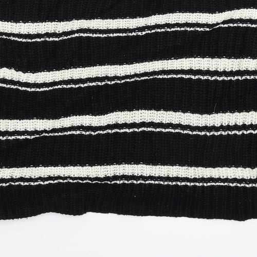 New Look Girls Black Striped Knit Pullover Jumper Size 12-13 Years