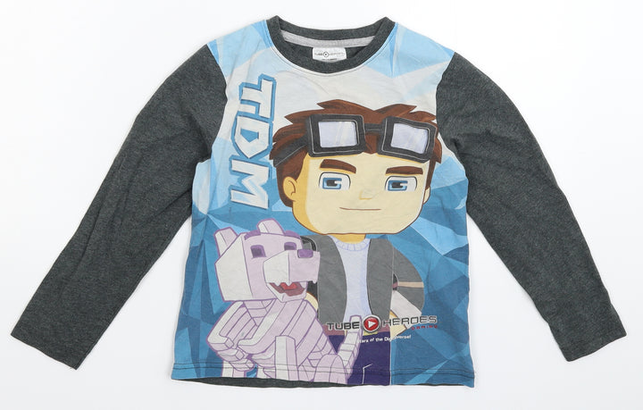 George Boys Grey   Basic T-Shirt Size 6-7 Years