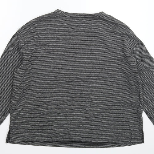 Marks and Spencer Womens Grey Striped  Pullover Jumper Size 16