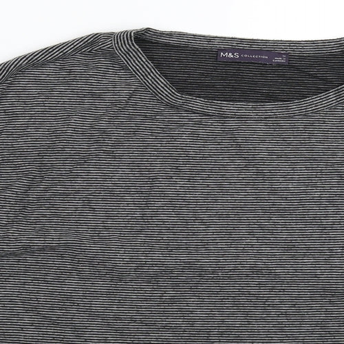 Marks and Spencer Womens Grey Striped  Pullover Jumper Size 16