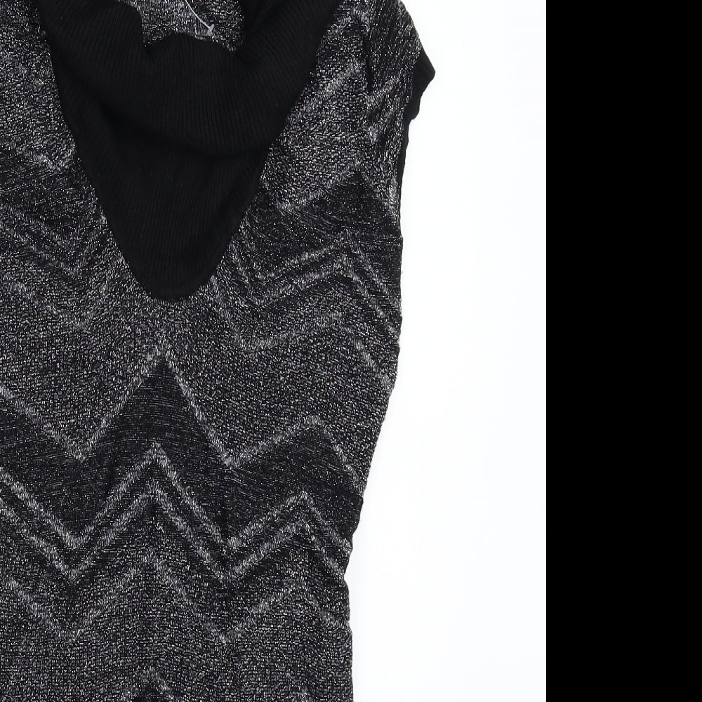 Jane Norman Womens Black Geometric  Jumper Dress  Size 10